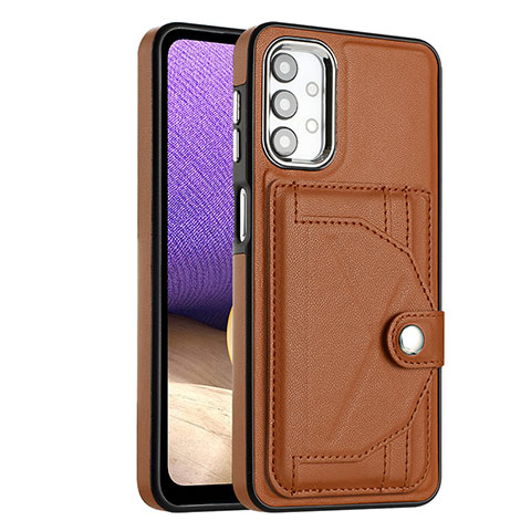 Coque Luxe Cuir Housse Etui YB2 pour Samsung Galaxy A13 4G Marron