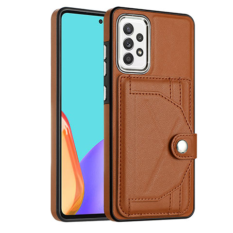 Coque Luxe Cuir Housse Etui YB2 pour Samsung Galaxy A32 4G Marron