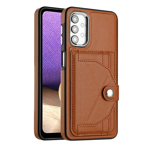 Coque Luxe Cuir Housse Etui YB2 pour Samsung Galaxy A32 5G Marron