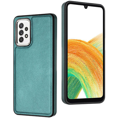 Coque Luxe Cuir Housse Etui YB2 pour Samsung Galaxy A33 5G Vert