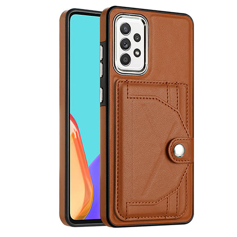 Coque Luxe Cuir Housse Etui YB2 pour Samsung Galaxy A52s 5G Marron