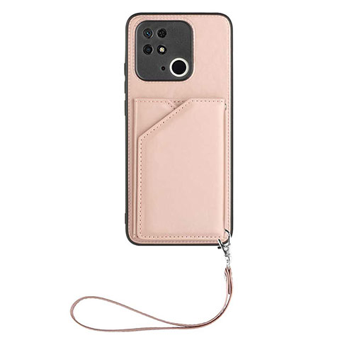 Coque Luxe Cuir Housse Etui YB2 pour Xiaomi Redmi 10 India Or Rose