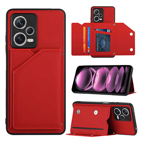 Coque Luxe Cuir Housse Etui YB2 pour Xiaomi Redmi Note 12 Explorer Rouge