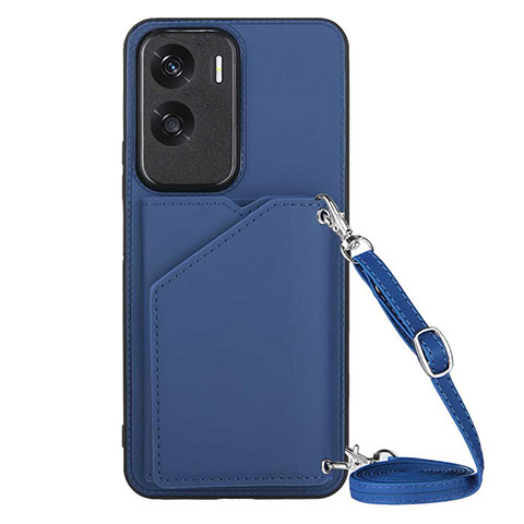 Coque Luxe Cuir Housse Etui YB3 pour Huawei Honor 90 Lite 5G Bleu