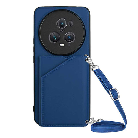 Coque Luxe Cuir Housse Etui YB3 pour Huawei Honor Magic5 Pro 5G Bleu