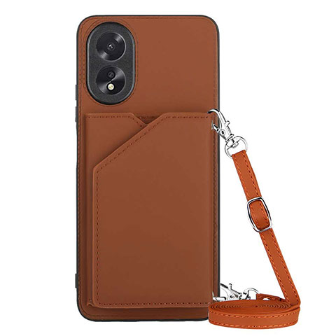 Coque Luxe Cuir Housse Etui YB3 pour Oppo A18 Marron