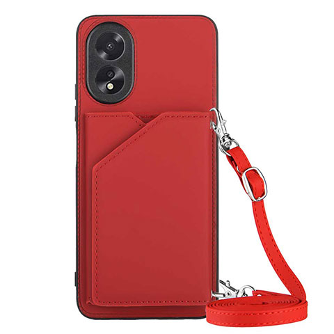 Coque Luxe Cuir Housse Etui YB3 pour Oppo A18 Rouge