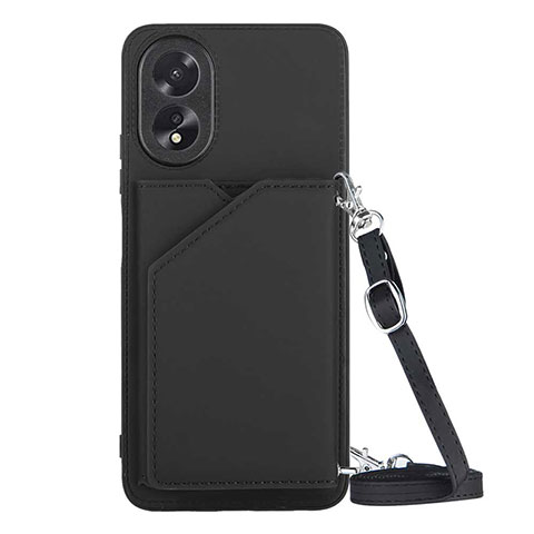 Coque Luxe Cuir Housse Etui YB3 pour Oppo A58 4G Noir