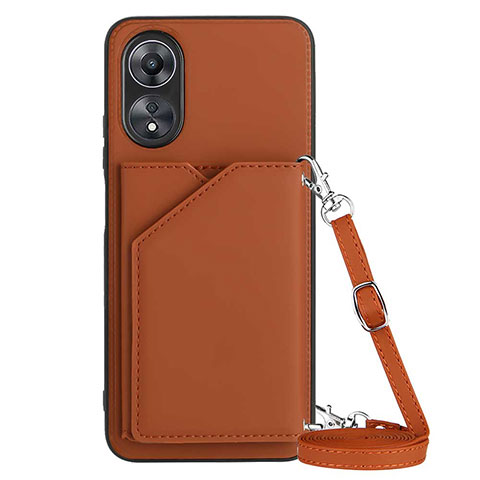 Coque Luxe Cuir Housse Etui YB3 pour Oppo A58 5G Marron