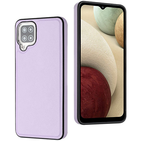 Coque Luxe Cuir Housse Etui YB3 pour Samsung Galaxy A12 5G Violet