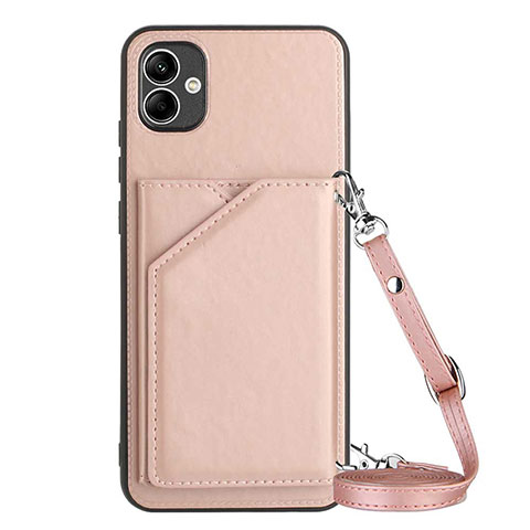 Coque Luxe Cuir Housse Etui YB3 pour Samsung Galaxy M04 Or Rose