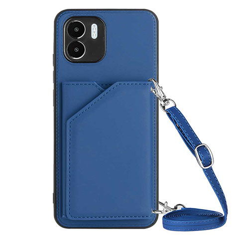 Coque Luxe Cuir Housse Etui YB3 pour Xiaomi Poco C50 Bleu