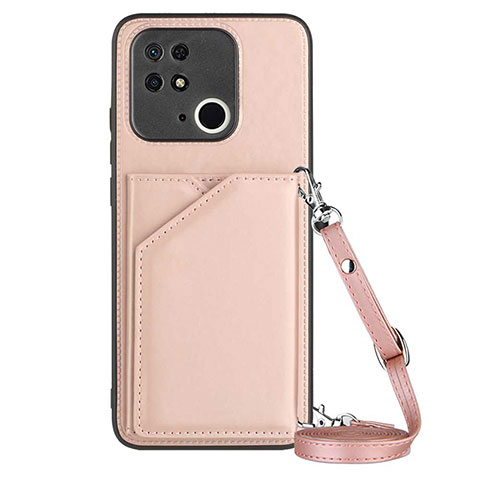 Coque Luxe Cuir Housse Etui YB3 pour Xiaomi Redmi 10C 4G Or Rose