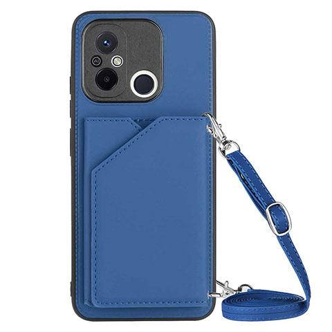 Coque Luxe Cuir Housse Etui YB3 pour Xiaomi Redmi 11A 4G Bleu