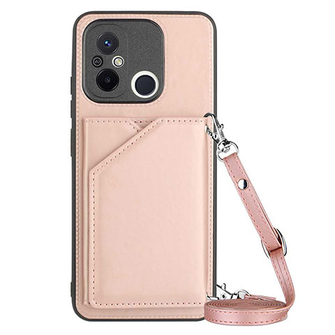 Coque Luxe Cuir Housse Etui YB3 pour Xiaomi Redmi 12C 4G Or Rose