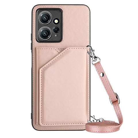 Coque Luxe Cuir Housse Etui YB3 pour Xiaomi Redmi Note 12 4G Or Rose