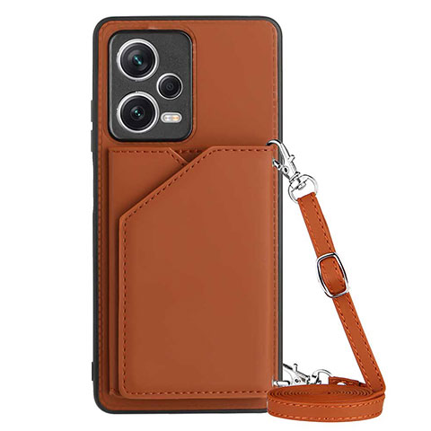 Coque Luxe Cuir Housse Etui YB3 pour Xiaomi Redmi Note 12 Pro 5G Marron