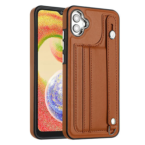 Coque Luxe Cuir Housse Etui YB4 pour Samsung Galaxy A04E Marron