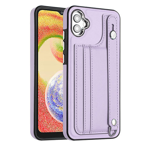 Coque Luxe Cuir Housse Etui YB4 pour Samsung Galaxy M04 Violet