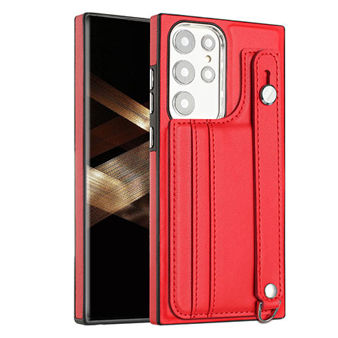 Coque Luxe Cuir Housse Etui YB4 pour Samsung Galaxy S24 Ultra 5G Rouge