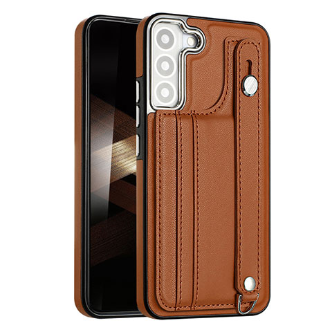 Coque Luxe Cuir Housse Etui YB4 pour Samsung Galaxy S25 5G Marron