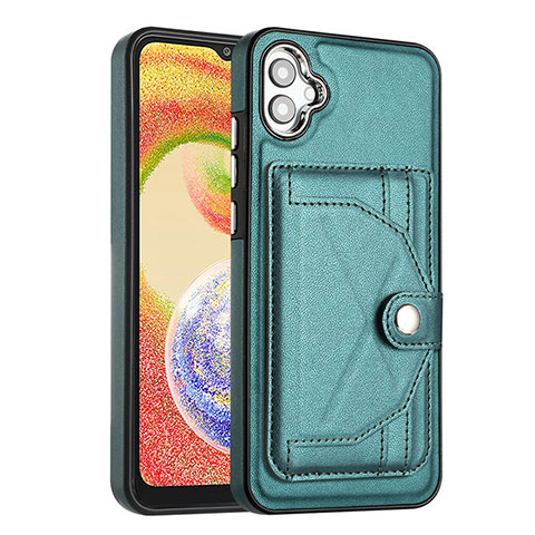 Coque Luxe Cuir Housse Etui YB5 pour Samsung Galaxy M04 Vert