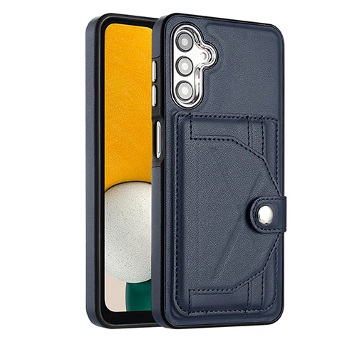 Coque Luxe Cuir Housse Etui YB5 pour Samsung Galaxy M44 5G Bleu