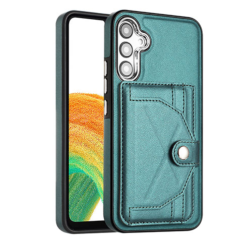 Coque Luxe Cuir Housse Etui YB5 pour Samsung Galaxy Quantum4 5G Vert