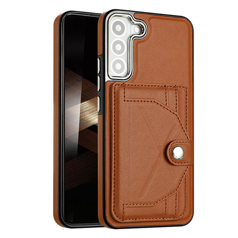 Coque Luxe Cuir Housse Etui YB5 pour Samsung Galaxy S24 5G Marron