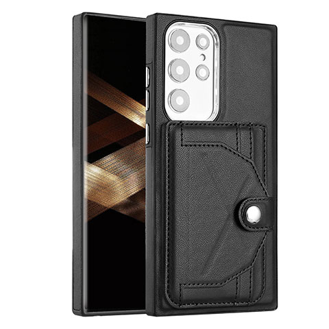 Coque Luxe Cuir Housse Etui YB5 pour Samsung Galaxy S24 Ultra 5G Noir