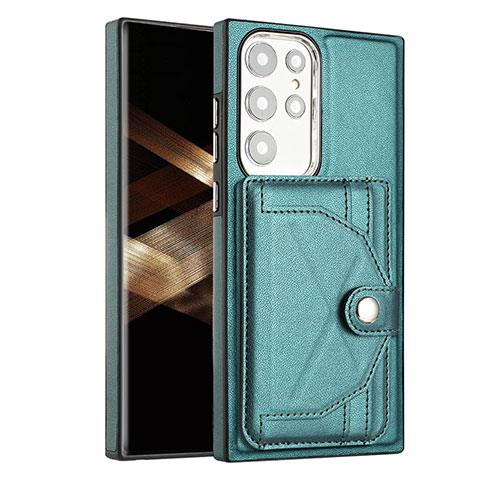 Coque Luxe Cuir Housse Etui YB5 pour Samsung Galaxy S24 Ultra 5G Vert