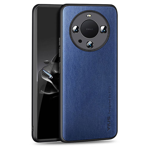 Coque Luxe Cuir Housse Etui YM1 pour Huawei Mate 60 Bleu