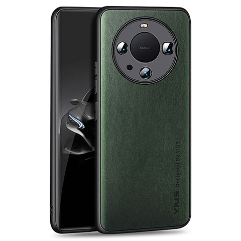 Coque Luxe Cuir Housse Etui YM1 pour Huawei Mate 60 Pro Vert