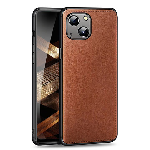 Coque Luxe Cuir Housse Etui ZS01 pour Apple iPhone 15 Marron