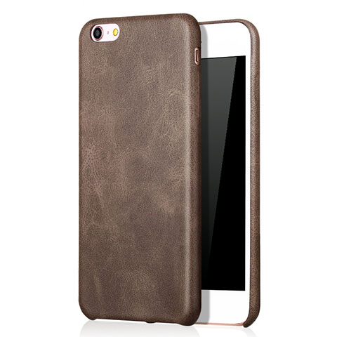 Coque Luxe Cuir Housse L01 pour Apple iPhone 6 Marron