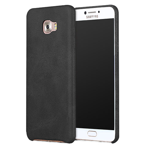 Coque Luxe Cuir Housse L01 pour Samsung Galaxy C9 Pro C9000 Noir