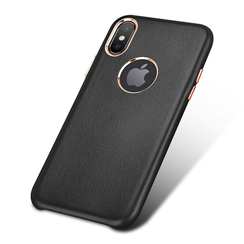 Coque Luxe Cuir Housse L03 pour Apple iPhone Xs Noir