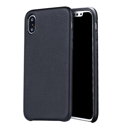 Coque Luxe Cuir Housse L06 pour Apple iPhone Xs Bleu