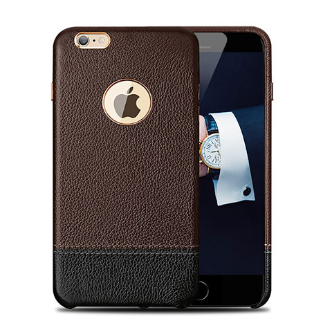 Coque Luxe Cuir Housse pour Apple iPhone 6S Plus Marron