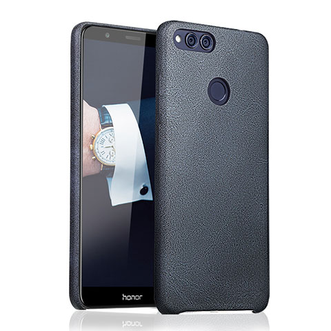 Coque Luxe Cuir Housse pour Huawei Honor 7X Bleu