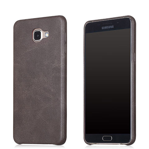 Coque Luxe Cuir Housse pour Samsung Galaxy A8 (2016) A8100 A810F Marron