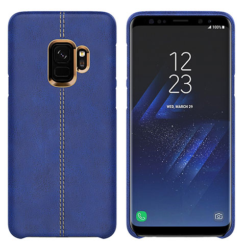 Coque Luxe Cuir Housse pour Samsung Galaxy S9 Bleu