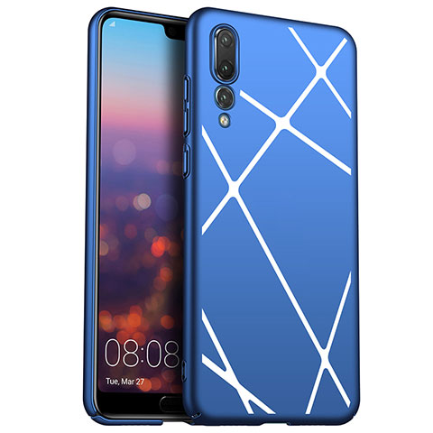 Coque Plastique Housse Etui Rigide Line pour Huawei P20 Pro Bleu