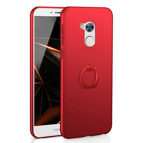 Coque Plastique Housse Etui Rigide Mat avec Support Bague Anneau A01 pour Huawei Honor 6A Rouge