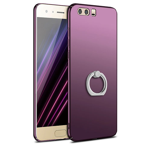 Coque Plastique Housse Etui Rigide Mat avec Support Bague Anneau A01 pour Huawei Honor 9 Violet