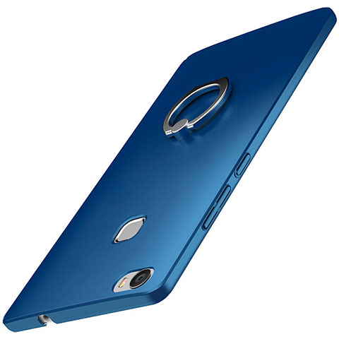 Coque Plastique Housse Etui Rigide Mat avec Support Bague Anneau A01 pour Huawei Honor Note 8 Bleu