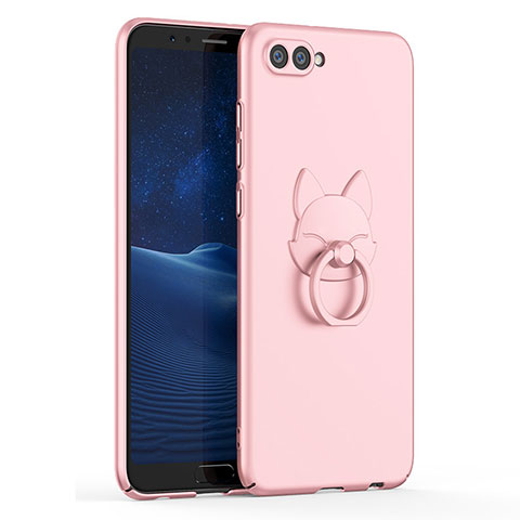 Coque Plastique Housse Etui Rigide Mat avec Support Bague Anneau A01 pour Huawei Honor V10 Or Rose