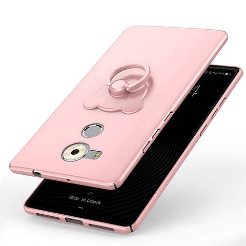 Coque Plastique Housse Etui Rigide Mat avec Support Bague Anneau A01 pour Huawei Mate 8 Rose