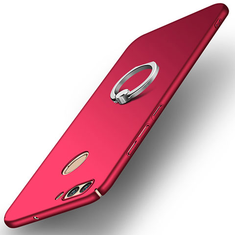 Coque Plastique Housse Etui Rigide Mat avec Support Bague Anneau A01 pour Huawei Nova 2 Rouge