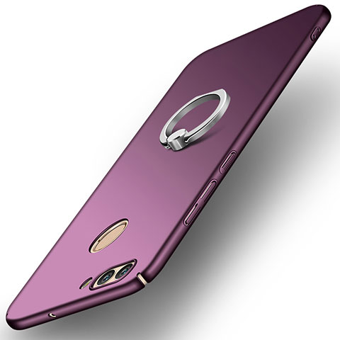 Coque Plastique Housse Etui Rigide Mat avec Support Bague Anneau A01 pour Huawei Nova 2 Violet